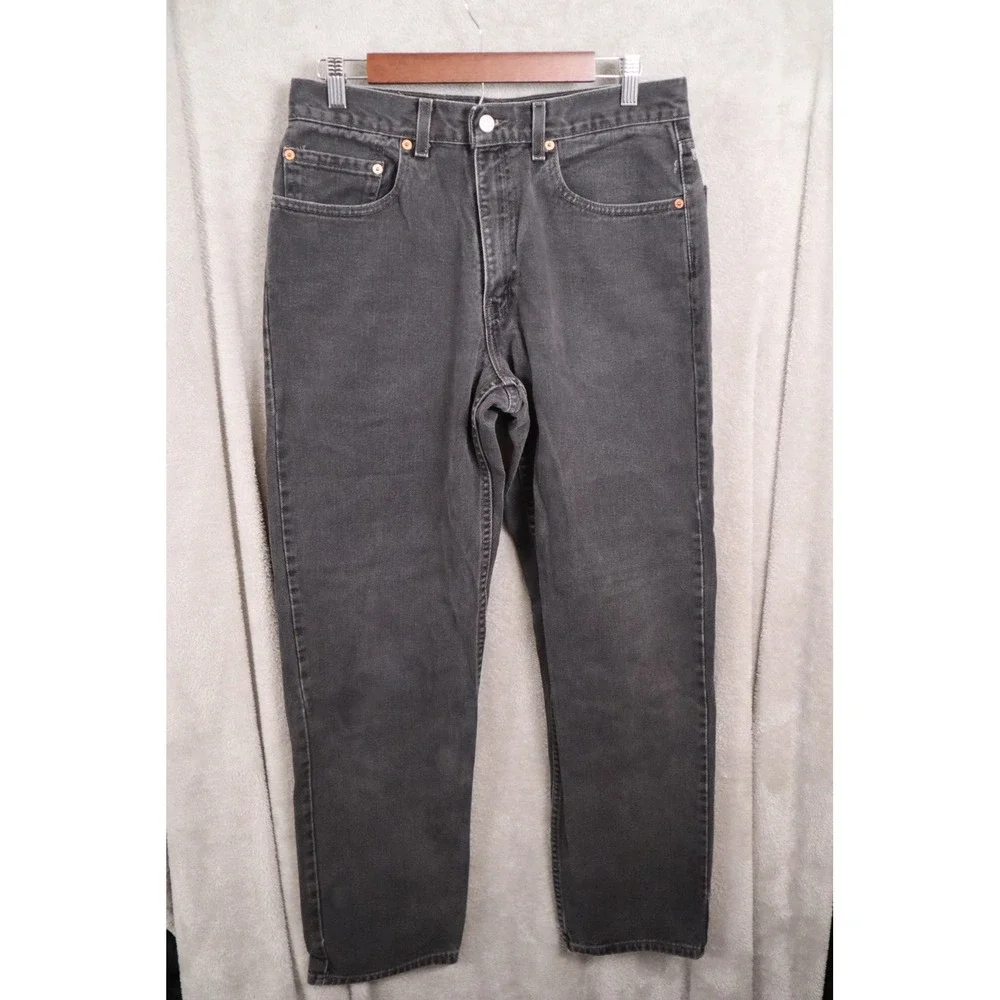 Levis 550 Relaxed Fit Jeans Mens 33x32 Faded Black Vintage Tapered 0550-0260